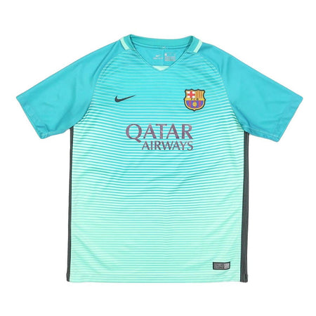 NIKE Barcelona 2016-17 Boys Blue Football Third Shirt XL Short Sleeve V-Neck