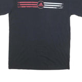 ADIDAS Mens Black Red & White Graphic T-Shirt XL Short Sleeve Crew Neck Cotton