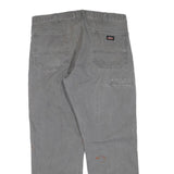 DICKIES Mens Jeans Grey Regular Straight Denim W40 L32 Workwear Utility Zip