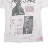 POETIC JUSTICE Mens White & Pink S Graphic T-Shirt Short Sleeve Crew Neck