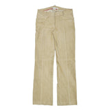 TOMMY HILFIGER Womens Leather Beige Regular Fit Straight Leg Trousers W28 L30