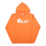 LEE Mens Orange WUVT Radio Print Pullover Hoodie M Cotton Blend Casual