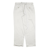 DOCKERS Mens Cotton Blend White Regular Straight Trousers W33 L30 Classic Zip