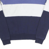 FILA Womens Blue & White Logo Crew Neck UK 6 Cotton Blend Sweatshirt Pullover