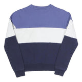 FILA Womens Blue & White Logo Crew Neck UK 6 Cotton Blend Sweatshirt Pullover