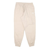 PUMA Mens Cotton Blend Beige Relaxed Drawstring Cargo Trousers W29 L27 Casual