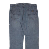 DICKIES Mens Regular Fit Blue Denim Jeans W40 L32 Cotton Blend Zip Pockets