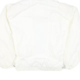 ONLINE Mens White Faux Fur Collar Zip Jacket L Polyester Blend Casual Outerwear