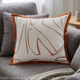 Anypillow White with Orange Abstract Line Decorative Cushion Cover – Soft Throw Pillowcase for Sofa & Bed
