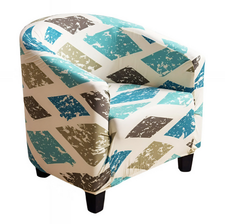 Anyseat Multicolor Diamond Print Chair Cover – Plain Dustproof Tub Slipcover for Home Décor