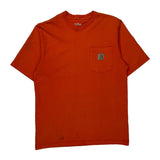 Carhartt T-Shirt - Small Orange Cotton