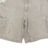 CARHARTT Mens Beige Cargo Cotton Blend Shorts M W32 Durable Workwear