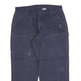 Mens Relaxed Navy Blue Jeans Cotton Blend Zip W36 L30 Workwear Pockets