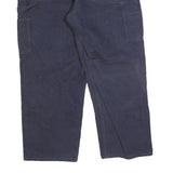 Mens Relaxed Navy Blue Jeans Cotton Blend Zip W36 L30 Workwear Pockets