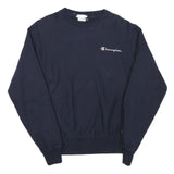 CHAMPION Mens Navy Blue Cotton Blend Sweatshirt S Crew Neck Casual Pullover