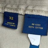 Polo By Ralph Lauren Chino Shorts - 32W 6L Khaki Cotton