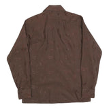 DINO LORENZI Mens Brown Pattern Shirt S Stylish Long Sleeve Casual