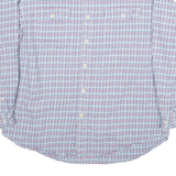 CHAPS Mens White & Blue Check Shirt XL Cotton Blend Long Sleeve Casual