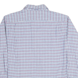 CHAPS Mens White & Blue Check Shirt XL Cotton Blend Long Sleeve Casual