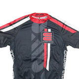 JAKROO Mens Black Red & White Calgary Cycle Cycling Jersey L Short Sleeve Zip