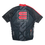 JAKROO Mens Black Red & White Calgary Cycle Cycling Jersey L Short Sleeve Zip