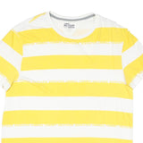 TOMMY HILFIGER Mens Yellow & White Stripe Modern T-Shirt L Short Sleeve Crew