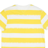 TOMMY HILFIGER Mens Yellow & White Stripe Modern T-Shirt L Short Sleeve Crew