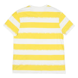 TOMMY HILFIGER Mens Yellow & White Stripe Modern T-Shirt L Short Sleeve Crew