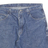 WRANGLER Mens Denim Blue Casual Shorts L W36 Comfortable Cotton Blend