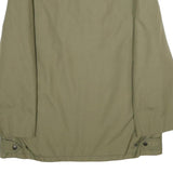 Mens Green Polyester Blend Classic Jacket L Zip Plain Casual Outerwear