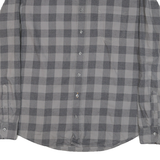 BOSS Mens Grey Check Shirt XL Button-Down Collar Long Sleeve Cotton Blend Smart
