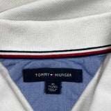 Tommy Hilfiger Striped Polo Shirt - XL White Cotton