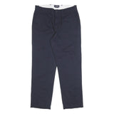 CHAPS Mens Cotton Navy Slim Straight Trousers W32 L30 Classic Zip Closure