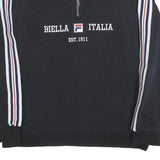 FILA Mens Black & White Zip Collar XL Biella Italia Sweatshirt Cotton Blend