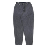 TEDDYS Womens Relaxed Jeans Black Denim Rinse W28 L30 Elastic Waistband Zip