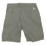 CARHARTT Mens Shorts Green Casual Cotton Blend M W31 Relaxed Fit Zipper
