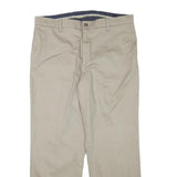 DOCKERS Mens Regular Beige Cotton Blend Trousers W36 L29 Zip Closure