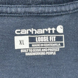 Carhartt Long Sleeve T-Shirt - XL Navy Cotton