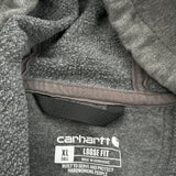 Carhartt Spellout Hoodie - XL Grey Cotton Blend
