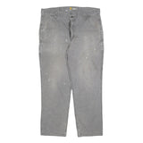 CARHARTT Mens Relaxed Fit Grey Workwear Cotton Blend Jeans W40 L32 Durable Zip