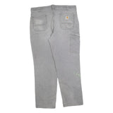 CARHARTT Mens Relaxed Fit Grey Workwear Cotton Blend Jeans W40 L32 Durable Zip