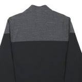 ADIDAS Mens Black & Grey Sports Zip Jacket S Polyester Blend Plain Stylish