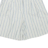 ILIO Womens Shorts White & Blue Striped Casual XXS W24 Cotton Blend