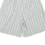 ILIO Womens Shorts White & Blue Striped Casual XXS W24 Cotton Blend