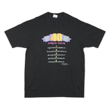 Mens Single Stitch Black Modern T-Shirt L Short Sleeve Crew Neck World Tour