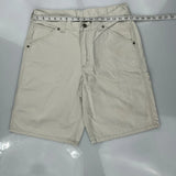 Lee Double Knee Carpenter Shorts - 32W 10L Beige Cotton