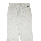 DOCKERS Mens Regular White Cotton Blend Trousers W34 L31 Classic Zip Pockets