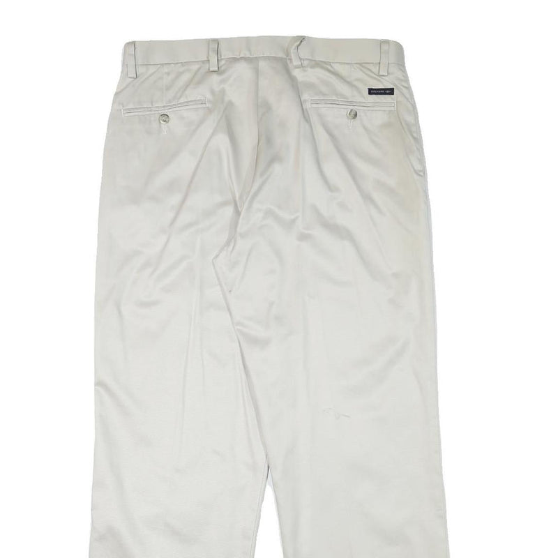 DOCKERS Mens Regular White Cotton Blend Trousers W34 L31 Classic Zip Pockets