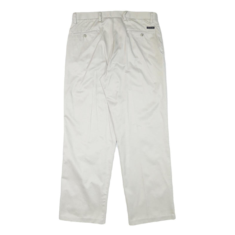 DOCKERS Mens Regular White Cotton Blend Trousers W34 L31 Classic Zip Pockets