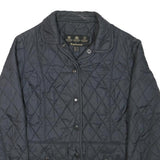 BARBOUR Womens Black Quilted Jacket XXS Polyester Blend Button Closure Elegant